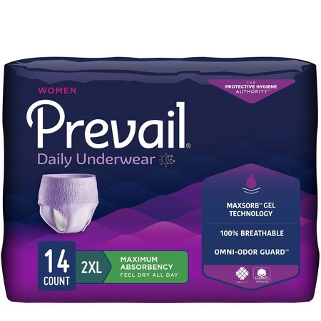 PREVAIL For Women Daily Disposable Underwear Female 2X-Large, Maximum, PK 56 PWC-517